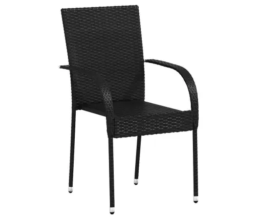 Dārza Krēsli, 4 Gab., Pe Rotangpalma, Melni Vidaxl