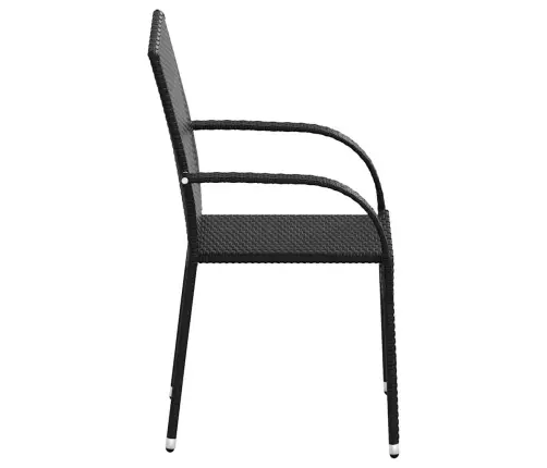 Dārza Krēsli, 4 Gab., Pe Rotangpalma, Melni Vidaxl