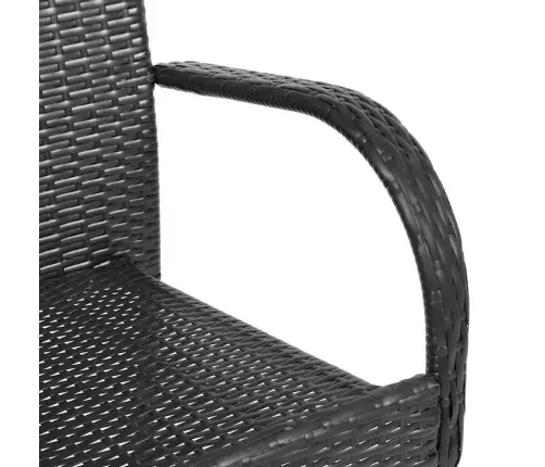 Dārza Krēsli, 4 Gab., Pe Rotangpalma, Melni Vidaxl