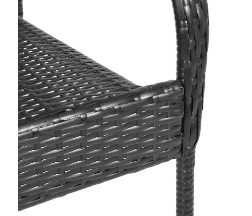 Dārza Krēsli, 4 Gab., Pe Rotangpalma, Melni Vidaxl