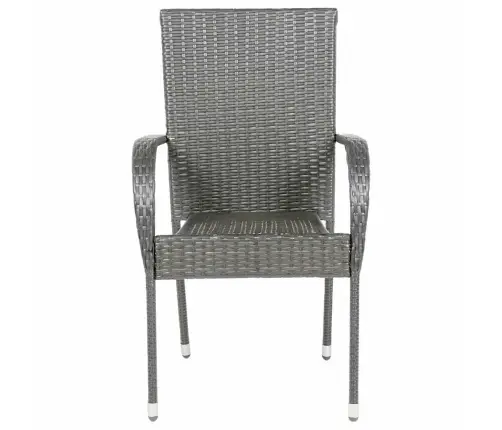 Dārza Krēsli, 6 Gab., Pe Rotanpalma, Pelēki Vidaxl