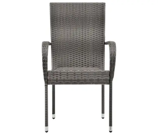 Dārza Krēsli, 6 Gab., Pe Rotanpalma, Pelēki Vidaxl