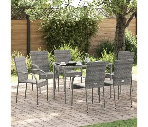 Dārza Krēsli, 6 Gab., Pe Rotanpalma, Pelēki Vidaxl