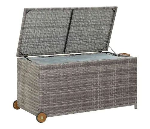 Dārza Uzglabāšanas Kaste, 120X65X61 Cm, Pelēka Pe Rotangpalma Vidaxl