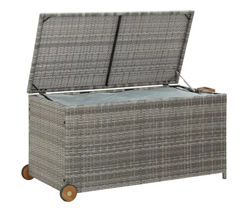 Dārza Uzglabāšanas Kaste, 120X65X61 Cm, Pelēka Pe Rotangpalma Vidaxl