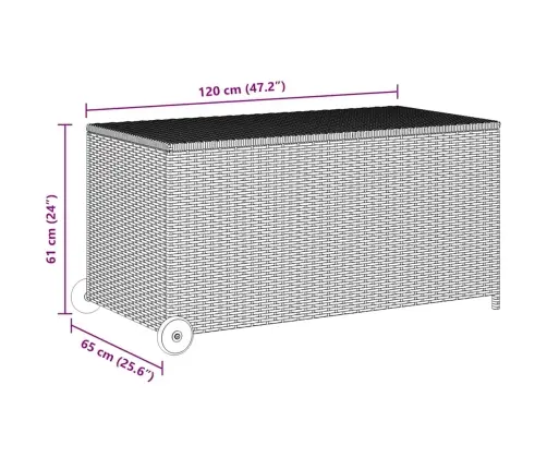 Dārza Uzglabāšanas Kaste, 120X65X61 Cm, Pelēka Pe Rotangpalma Vidaxl