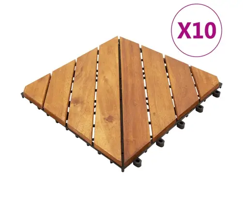 Terrassiplaadid 10 Tk, 30 X 30 cm Toekas Akaatsiapuit