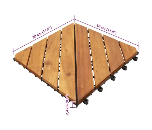 Terrassiplaadid 10 Tk, 30 X 30 cm Toekas Akaatsiapuit