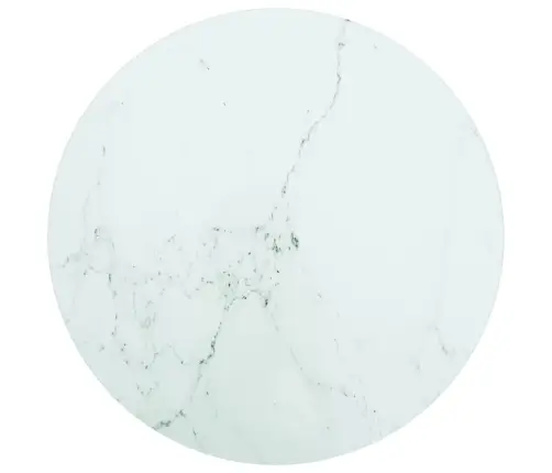 Lauaplaat, Valge Ø40X0,8 cm Karastatud Klaas Marmordisain