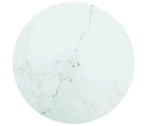 Galda Virsma, Balta, Ø60X0,8 Cm, Stikls Ar Marmora Dizainu Vidaxl