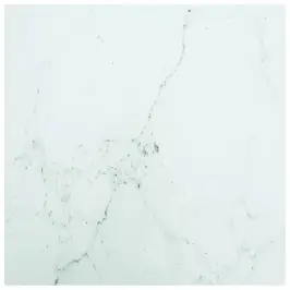 Galda Virsma, Balta, 40X40 Cm, 6 Mm, Stikls Ar Marmora Dizainu Vidaxl