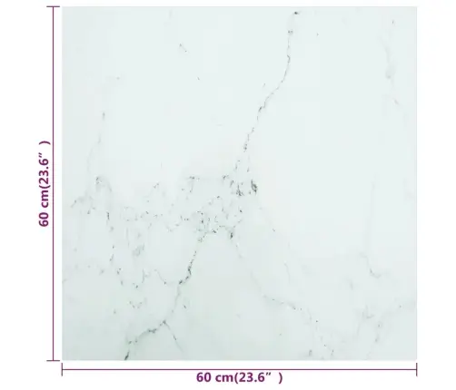 Stalviršis, Baltas, 60X60cm Grūdintas Stiklas, 6Mm