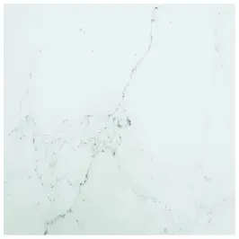 Galda Virsma, Balta, 70X70 Cm, 6 Mm, Stikls Ar Marmora Dizainu Vidaxl