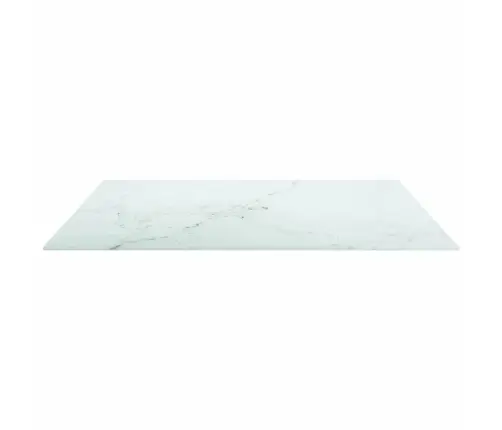 Galda Virsma, Balta, 80X80 Cm, 6 Mm, Stikls Ar Marmora Dizainu Vidaxl