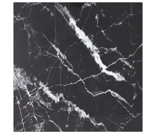 Galda Virsma, Melna, 50X50 Cm, 6 Mm, Stikls Ar Marmora Dizainu Vidaxl