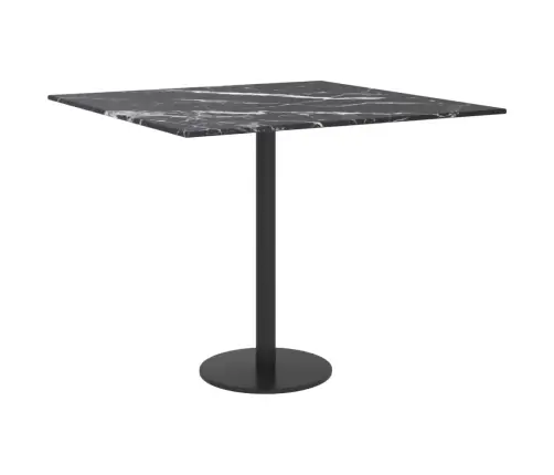 Galda Virsma, Melna, 50X50 Cm, 6 Mm, Stikls Ar Marmora Dizainu Vidaxl