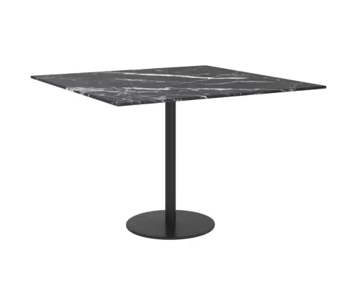 Galda Virsma, Melna, 60X60 Cm, 6 Mm, Stikls Ar Marmora Dizainu Vidaxl