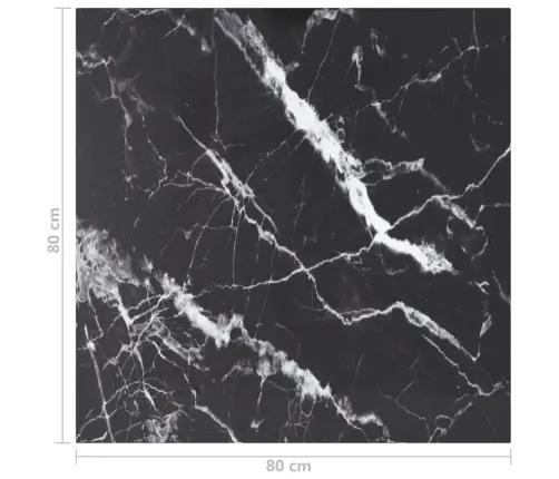 Lauaplaat, Must 80X80 cm 6 Mm, Karastatud Klaas Marmordisain