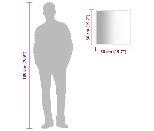 Spogulis, 50X50 Cm, Balts Vidaxl