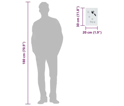 Võtmekarp Magnetplaadiga, Valge, 30X20X4 Cm