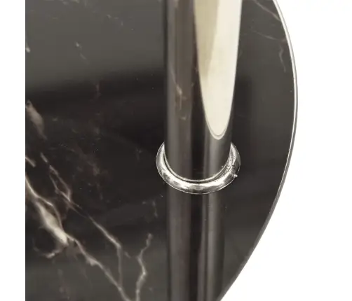 Šoninis Staliukas, 2 Aukštų, Skaidrus/Juodas 38cm Stiklas