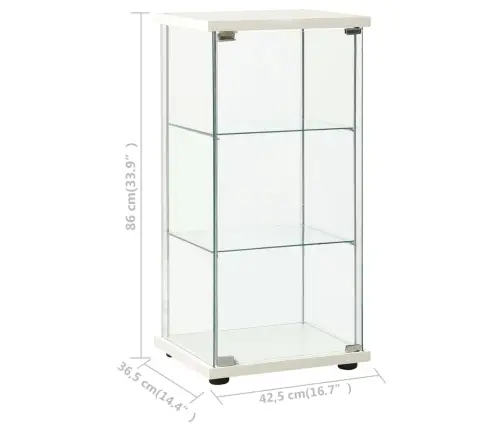 Skapītis, Rūdīts Stikls, Balts Vidaxl