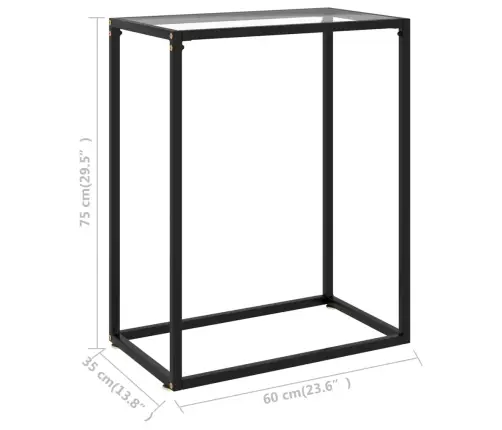 Konsoles Galdiņš, 60X35X75 Cm, Rūdīts Stikls, Caurspīdīgs Vidaxl Konsoles Galdiņš, 60X35X75 Cm, Rūdīts Stikls, Caurspīdīgs Vidaxl