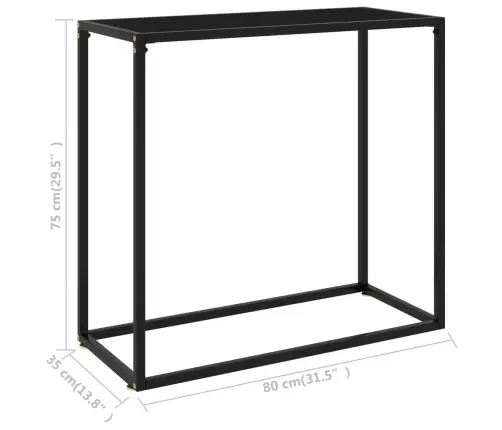 Konsoles Galdiņš, Melns, 80X35X75 Cm, Rūdīts Stikls Vidaxl