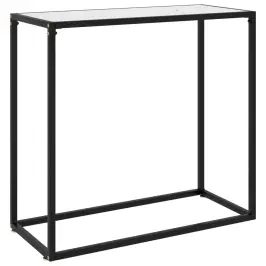 Konsoles Galdiņš, Balts, 80X35X75 Cm, Rūdīts Stikls Vidaxl
