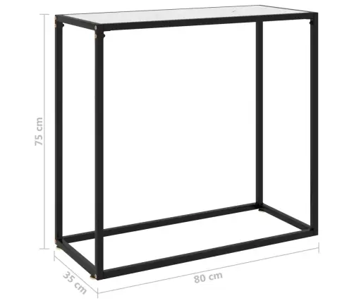 Konsoollaud, Valge, 80 X 35 X 75 cm Karastatud Klaas