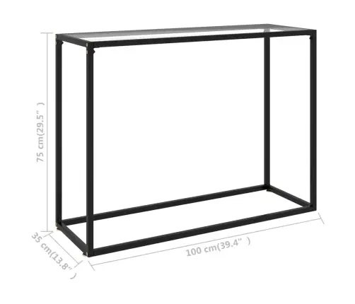 Konsoles Galdiņš, 100X35X75 Cm, Rūdīts Stikls, Caurspīdīgs Vidaxl