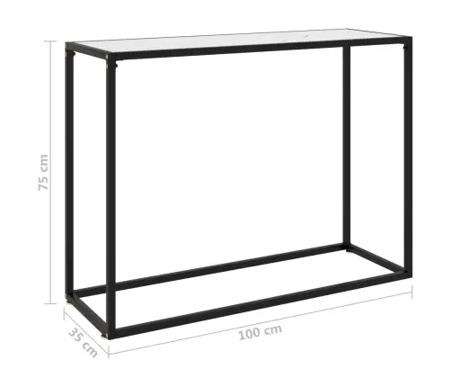 Konsoles Galdiņš, Balts, 100X35X75 Cm, Rūdīts Stikls Vidaxl