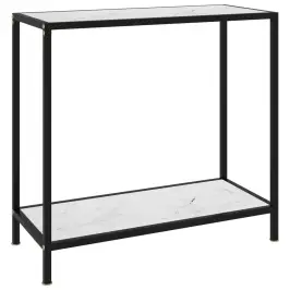 Konsoles Galdiņš, Balts, 80X35X75 Cm, Rūdīts Stikls Vidaxl