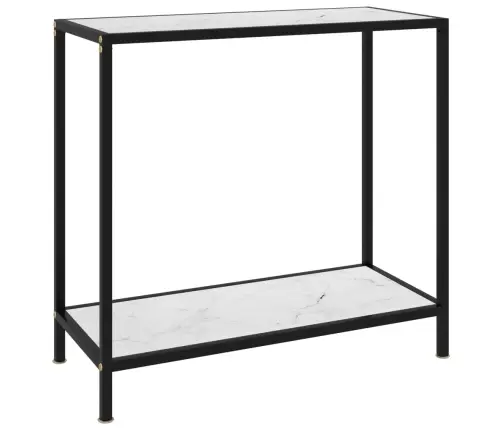 Konsoles Galdiņš, Balts, 80X35X75 Cm, Rūdīts Stikls Vidaxl