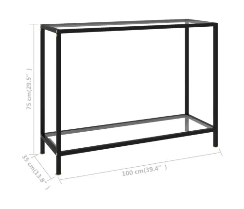 Konsoles Galdiņš, 100X35X75 Cm, Rūdīts Stikls, Caurspīdīgs Vidaxl