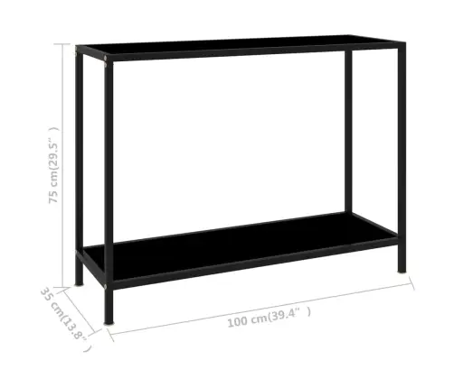 Konsoles Galdiņš, Melns, 100X35X75 Cm, Rūdīts Stikls Vidaxl