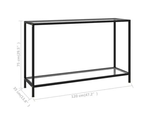 Konsolinis Staliukas, Skaidrus, 120X35X75cm Grūdintas Stiklas