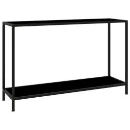 Konsoollaud, Must, 120 X 35 X 75 cm Karastatud Klaas