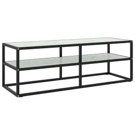 Tv Galdiņš, Melns, Balts Marmora Raksts, 120X40X40 Cm, Stikls Vidaxl