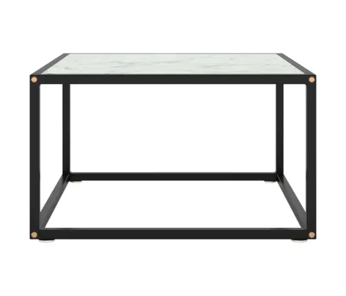 Kohvilaud, Must, Valge Marmorklaasiga, 60 X 60 X 35 Cm Kohvilaud, Must, Valge Marmorklaasiga, 60 X 60 X 35 Cm