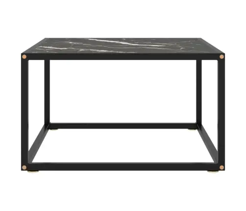 Kavos Staliukas Su Juodo Marmuro Stiklu, Juodas, 60X60X35Cm