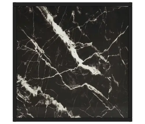 Kavos Staliukas Su Juodo Marmuro Stiklu, Juodas, 60X60X35Cm