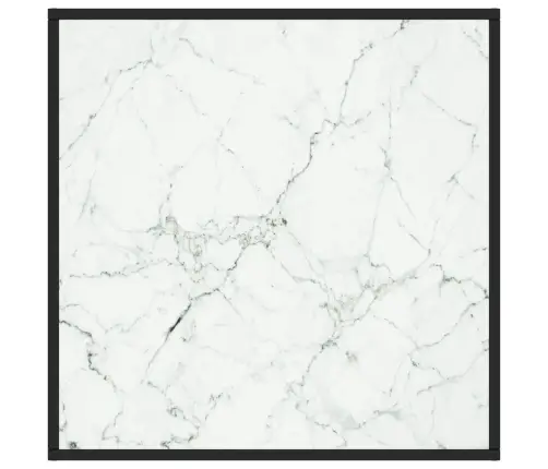 Kohvilaud, Must, Valge Marmorklaasiga, 80 X 80 X 35 Cm