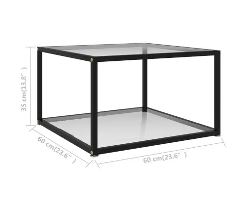 Kafijas Galdiņš, Caurspīdīgs, 60X60X35 Cm, Rūdīts Stikls Vidaxl