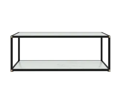 Kafijas Galdiņš, Balts, 100X50X35 Cm, Rūdīts Stikls Vidaxl