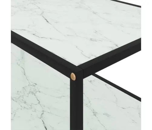 Kafijas Galdiņš, Balts, 100X50X35 Cm, Rūdīts Stikls Vidaxl