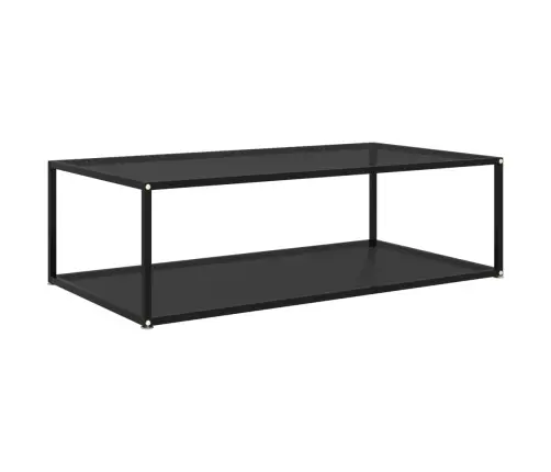 Kavos Staliukas, Juodas, 120X60X35cm Grūdintas Stiklas