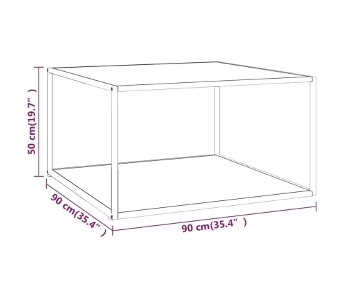 Kafijas Galdiņš, 90X90X50 Cm, Melnbalts Marmora Raksts, Stikls Vidaxl