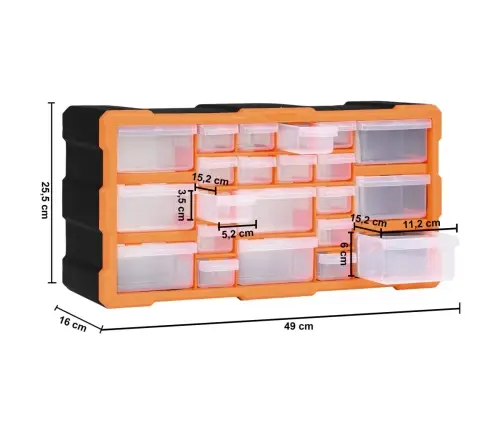 Plaukts Ar 22 Atvilktnēm, 49X16X25,5 Cm Vidaxl Plaukts Ar 22 Atvilktnēm, 49X16X25,5 Cm Vidaxl