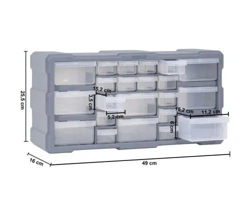 Plaukts Ar 22 Atvilktnēm, 49X16X25,5 Cm Vidaxl